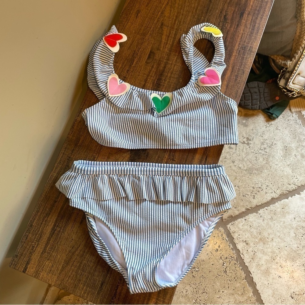 Seersucker Hearts Swim Suit